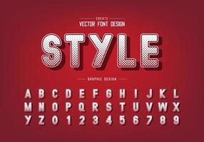 halftone zeshoek lettertype en alfabet vector, digitale stijl lettertype letter en nummer ontwerp vector
