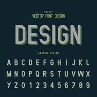 lettertype en alfabet vector, lijnstijl lettertype letter en nummer ontwerp, grafische tekst op achtergrond vector