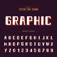lettertype en alfabet vector, stijl vet lettertype en nummerontwerp, grafische tekst op achtergrond vector