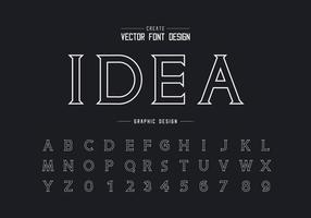 lijn lettertype en alfabet vector, idee lettertype letter en nummer ontwerp, grafische tekst op achtergrond vector
