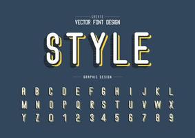 lettertype en alfabet vector, lijn letter stijl lettertype en nummer ontwerp, grafische tekst op achtergrond vector