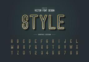 halftone cirkel lettertype en alfabet vector, digitale letter stijl lettertype en nummer ontwerp vector