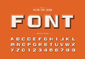 schaduw en lijn vet lettertype vector, alfabet ontwerp lettertype letter en cijfer, grafische tekst op achtergrond vector