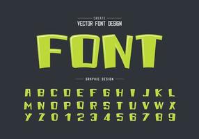 markeert lettertype en cartoonalfabetvector, vetgedrukt lettertype en nummerontwerp vector