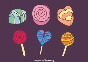 Kleurrijke Candy En Cake Pictogrammen vector