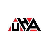 uha driehoek brief logo ontwerp met driehoekige vorm. uha driehoek logo ontwerp monogram. uha driehoek vector logo sjabloon met rode kleur. uha driehoekig logo eenvoudig, elegant en luxueus logo. uh