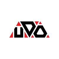 udo driehoek brief logo ontwerp met driehoekige vorm. udo driehoek logo ontwerp monogram. udo driehoek vector logo sjabloon met rode kleur. udo driehoekig logo eenvoudig, elegant en luxueus logo. udo