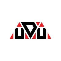 udu driehoek brief logo ontwerp met driehoekige vorm. udu driehoek logo ontwerp monogram. udu driehoek vector logo sjabloon met rode kleur. udu driehoekig logo eenvoudig, elegant en luxueus logo. udu