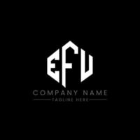 efu-letterlogo-ontwerp met veelhoekvorm. efu veelhoek en kubusvorm logo-ontwerp. efu zeshoek vector logo sjabloon witte en zwarte kleuren. efu-monogram, bedrijfs- en onroerendgoedlogo.