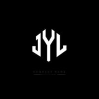 jyl letter logo-ontwerp met veelhoekvorm. jyl veelhoek en kubusvorm logo-ontwerp. jyl zeshoek vector logo sjabloon witte en zwarte kleuren. jyl monogram, business en onroerend goed logo.