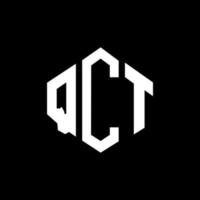 qct letter logo-ontwerp met veelhoekvorm. qct veelhoek en kubusvorm logo-ontwerp. qct zeshoek vector logo sjabloon witte en zwarte kleuren. qct-monogram, bedrijfs- en onroerendgoedlogo.