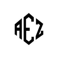 aez letter logo-ontwerp met veelhoekvorm. aez veelhoek en kubusvorm logo-ontwerp. aez zeshoek vector logo sjabloon witte en zwarte kleuren. aez monogram, business en onroerend goed logo.