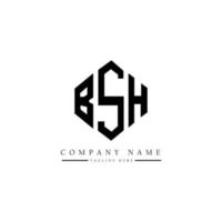 bsh letter logo-ontwerp met veelhoekvorm. bsh veelhoek en kubusvorm logo-ontwerp. bsh zeshoek vector logo sjabloon witte en zwarte kleuren. bsh monogram, bedrijfs- en onroerend goed logo.