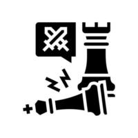 schaakmat spel proces glyph pictogram vectorillustratie vector