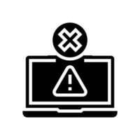 verbod voor gebruik laptop glyph pictogram vectorillustratie vector