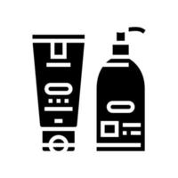 handcrème en lotion verpakking glyph pictogram vectorillustratie vector