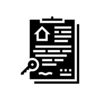 geschreven contract glyph pictogram vectorillustratie vector