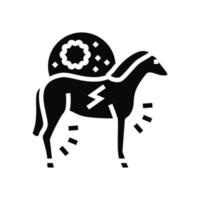 encefalitis paard glyph pictogram vectorillustratie vector