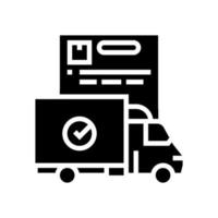 vrachtwagen logistiek service glyph pictogram vectorillustratie vector