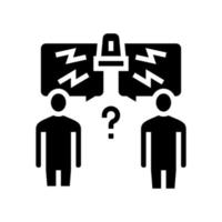 conflict op forum glyph pictogram vectorillustratie vector