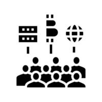 internationale digitale valuta conferentie glyph pictogram vectorillustratie vector