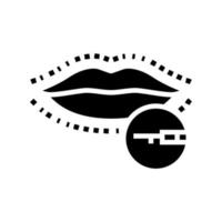 lippen chirurgie glyph pictogram vectorillustratie vector