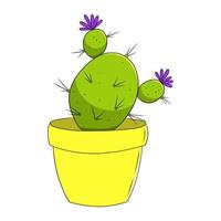 kleurrijke cactus doodle illustratie set. vector