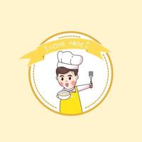 schattig bakkerij chef-kok meisje glimlachend in uniform mascottes cartoon kunst illustratie vector