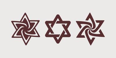 jodendom religieus logo. Joodse cultuur teken. Israël embleem hexagram. vector illustratie