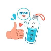 drink meer water citaat plat ontwerp vectorillustratie vector