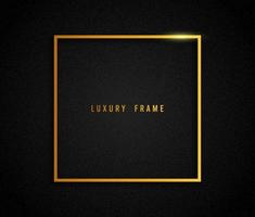 luxe gouden frame mockup. vierkant minimaal frame in een zwarte backround. vector