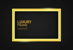 gouden frame mockup op een zwarte achtergrond. luxe gouden mockup landschapsachtergrond. vector