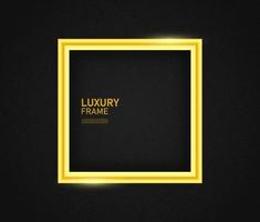 gouden frame mockup op een zwarte achtergrond. luxe gouden mockup vierkante achtergrond. vector