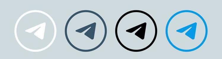 telegramlogo in cirkellijn. populaire messaging app logo vectorillustratie. vector