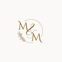 mm initiaal bruiloft monogram logo vector