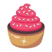 een icoon van cupcake plat ontwerp vector