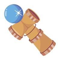 een kendama-speelgoed plat pictogramontwerp vector