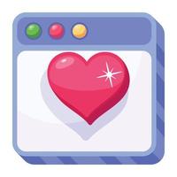 een romantische website plat pictogram downloaden vector