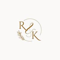rk eerste bruiloft monogram logo vector