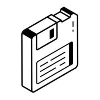 een floppy drive lijn icoon downloaden vector