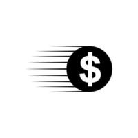 dollar pictogram symbool, usd snelle geldoverdracht. vector illustratie