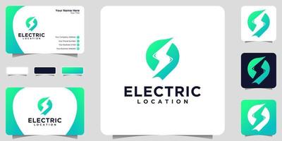 locatie symbool logo en energie verdoving sjabloon en visitekaartje ontwerp vector