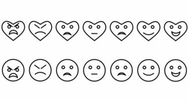overzicht feedback emoji icon set geïsoleerd op een witte achtergrond vector