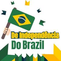 de independencia do brasil 7 de setembro brasil onafhankelijkheidsdag. brasil onafhankelijkheid sjabloon met lint en vlag decoratie voor ons sjabloonontwerp. vector