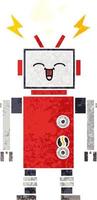 retro illustratie stijl cartoon robot vector