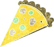 eigenzinnige retro illustratiestijl cartoon plak pizza vector