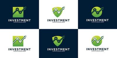 verzameling inspiratie voor het ontwerpen van logo's voor investeringsbankieren vector