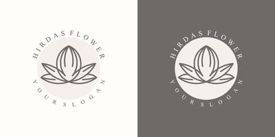 een verzameling luxe minimalistische natuurlijke bloemenlogo's voor branding in een modern design vector