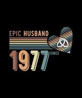 epische echtgenoot sinds 1997 - grappig vintage t-shirt voor 25e huwelijksverjaardag vector