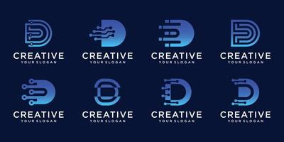 set creatieve letter d-logo's vector